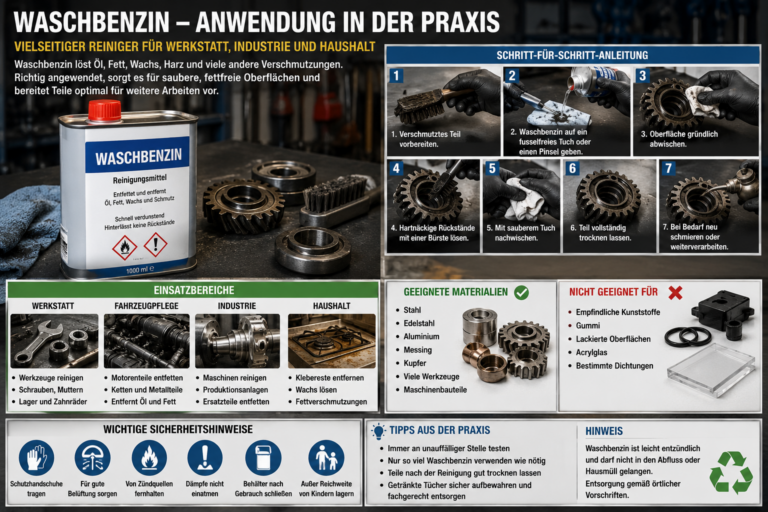 Waschbenzin – Anwendung, Vorteile, Risiken und Sicherheit im Überblick